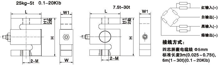 ZEMIC称重传感器H3外形尺寸